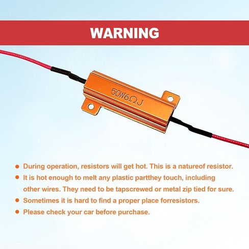 Fix LED Bulb Fast Hyper Flash Turn Signal Blink Error Code 50W 6ohm Load Resistors (Resistors get very hot during working) (4Pcs) in Saudi Arabia