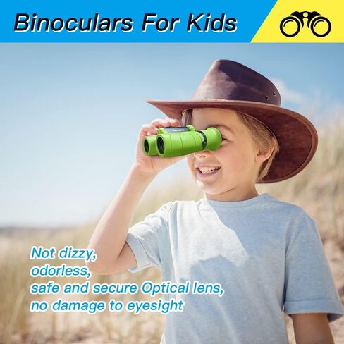 مناظير VisionKids للأطفال 4+، BAK4 HD 8X21 ضوء مضغوط عالي الدقة مقاوم للصدمات، نظارات رؤية ليلية، استكشاف الطبيعة للأطفال، مشاهدة الطيور، الصيد، المشي لمسافات طويلة، ألعاب التخييم. مناظير HappiVIEW للأطفال in Kuwait