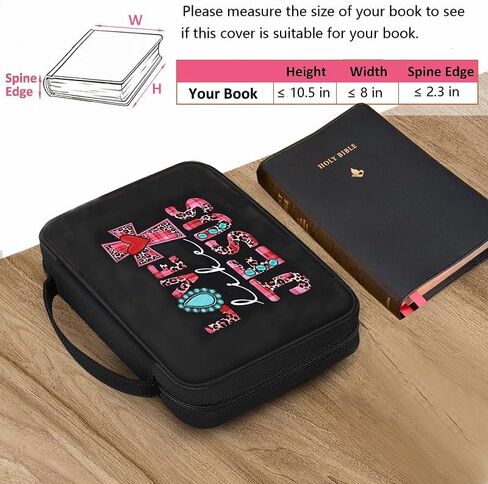 Bible Case for Girls Bible Cover for Women,Bible Carrying Case for Women,Carrying Bible Book Case Holder Church Bag Protective with Handle Pocket,Christian Gift for Women Mother Girls Pink in Saudi Arabia
