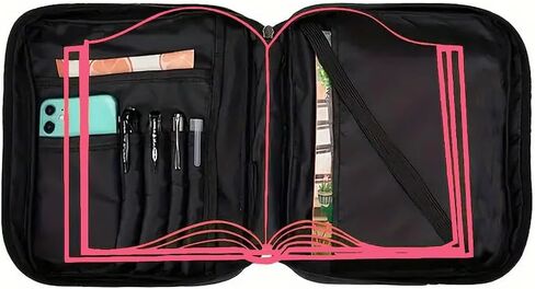 Bible Case for Girls Bible Cover for Women,Bible Carrying Case for Women,Carrying Bible Book Case Holder Church Bag Protective with Handle Pocket,Christian Gift for Women Mother Girls Pink in Saudi Arabia