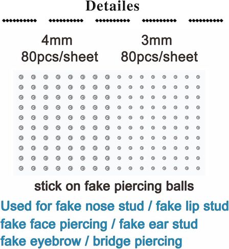 Longita Fake Piercings Fake Nose Ring Fake Eyebrow Piercing Fake Lip Ring Fake Labret Studs Stick on Fake Nose Stud Fake Septum Ring Fake Lip Piercing Adhesive Face Jewelry Non Piercing in Saudi Arabia