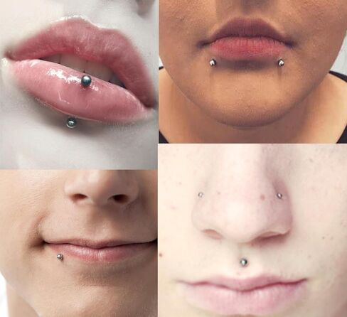 Longita Fake Piercings Fake Nose Ring Fake Eyebrow Piercing Fake Lip Ring Fake Labret Studs Stick on Fake Nose Stud Fake Septum Ring Fake Lip Piercing Adhesive Face Jewelry Non Piercing in Saudi Arabia