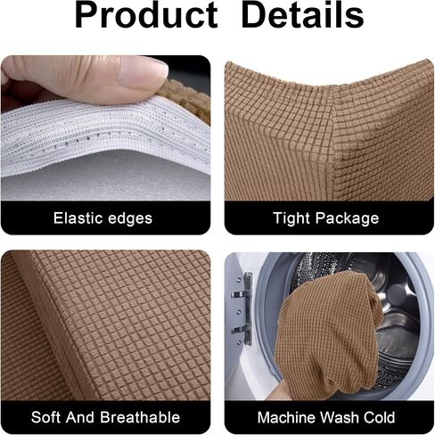 RV Dinette Cushions Covers- RV Stretch Sofa Seat Slipcovers -Washable Loveseat Sofa Furniture Protector for RV Camper Car Bench (Camel 2 Backrest Covers & 2 Bench Covers) in Saudi Arabia