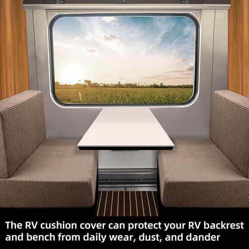 RV Dinette Cushions Covers- RV Stretch Sofa Seat Slipcovers -Washable Loveseat Sofa Furniture Protector for RV Camper Car Bench (Camel 2 Backrest Covers & 2 Bench Covers) in Saudi Arabia