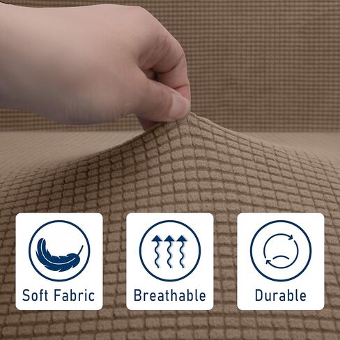 RV Dinette Cushions Covers- RV Stretch Sofa Seat Slipcovers -Washable Loveseat Sofa Furniture Protector for RV Camper Car Bench (Camel 2 Backrest Covers & 2 Bench Covers) in Saudi Arabia