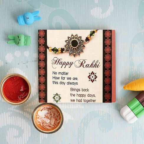 TIED RIBBONS Rakhi for Brother Set of 3 Rakhi Set for Brother | Rakhi Card | Roli Tikka - Raksha bandhan Rakhi Bracelet for Brother Rakhi for Bhaiya | Bhai Rakhi Thread | Rakhi Set for Brother in Saudi Arabia