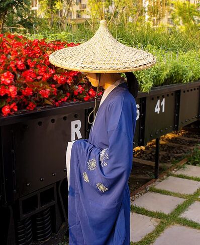 Chinese Traditional Hand-Woven Tapered Bamboo hat Sun hat Large 20.5 Inch in Saudi Arabia