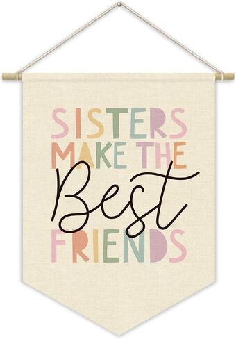 Kidroom Decor Canvas Banner Nursery Decorations Sibling Sign Sibling Squad Newborn Twins Playroom Bedroom Wall Hanging Pennant Flag Canvas Banner 15x11in in Saudi Arabia