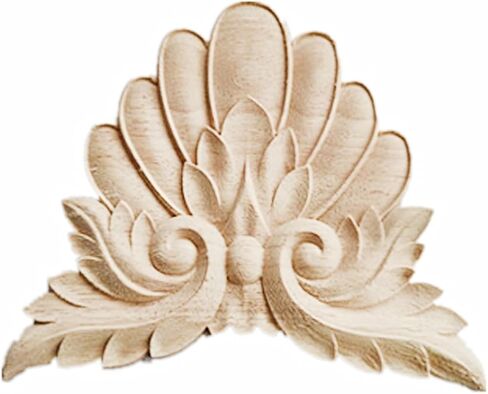 2PCS Wood Carving Decal Unpainted Wood Onlay Appliques Wood Carved Furniture DIY Appliques Onlays for Wall Bed Door Wardrobe Cabinet Furniture Decor(07,10.5x7.5cm/4.13x2.95") in Saudi Arabia