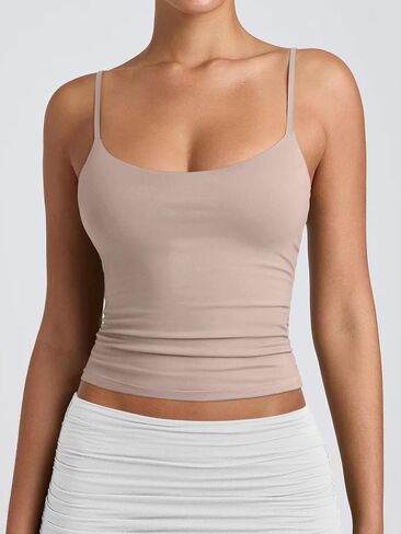PINKMSTYLE Women's Basic Double Lined Scoop Neck Tank Tops Adjustable Cami Tank Summer Sleeveless Tops in Saudi Arabia