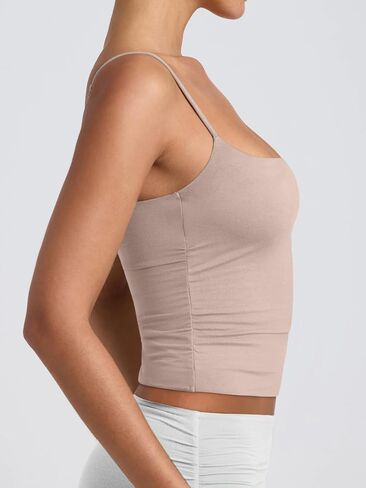 PINKMSTYLE Women's Basic Double Lined Scoop Neck Tank Tops Adjustable Cami Tank Summer Sleeveless Tops in Saudi Arabia