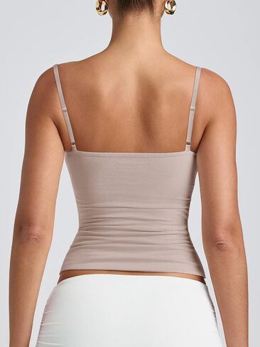 PINKMSTYLE Women's Basic Double Lined Scoop Neck Tank Tops Adjustable Cami Tank Summer Sleeveless Tops in Saudi Arabia