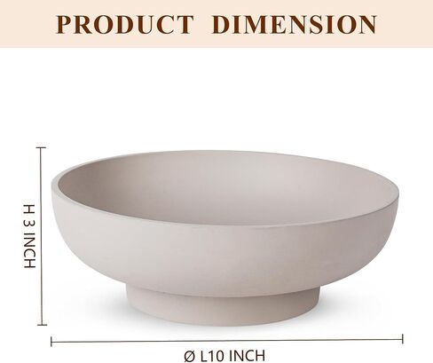 Large Decorative Bowl, Modern Handicraft Bowls for Home Decor, Decorative Fruit Bowl for Kitchen Counter, Stylish Key Bowl for Entry Table, Beige in Kuwait