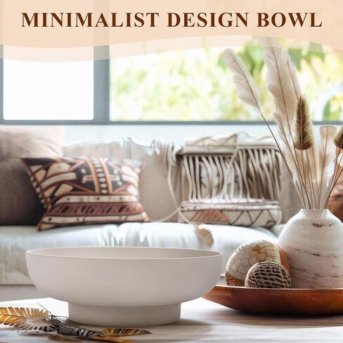 Large Decorative Bowl, Modern Handicraft Bowls for Home Decor, Decorative Fruit Bowl for Kitchen Counter, Stylish Key Bowl for Entry Table, Beige in Kuwait