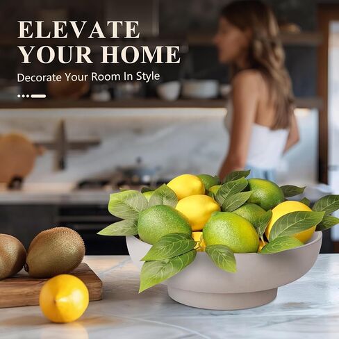 Large Decorative Bowl, Modern Handicraft Bowls for Home Decor, Decorative Fruit Bowl for Kitchen Counter, Stylish Key Bowl for Entry Table, Beige in Kuwait