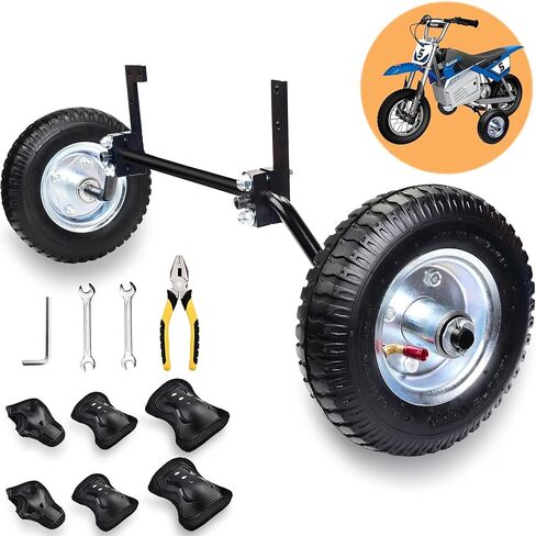 عجلات تدريب الدراجة الترابية 50cc لهوندا CRF50 XR50 Z50 Z50R Razor MX500 MX125 MX400 Yamaha PW50 TTR50 49cc 50cc Razor mx125 عجلات التدريب (وسادات الركبة وأدوات التثبيت) باللون الأسود in Saudi Arabia