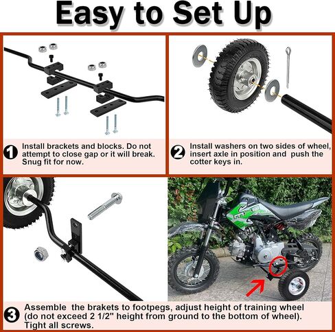 عجلات تدريب الدراجة الترابية 50cc لهوندا CRF50 XR50 Z50 Z50R Razor MX500 MX125 MX400 Yamaha PW50 TTR50 49cc 50cc Razor mx125 عجلات التدريب (وسادات الركبة وأدوات التثبيت) باللون الأسود in Saudi Arabia