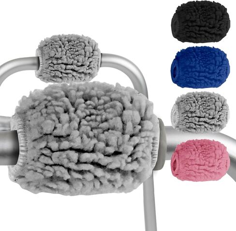 Vive Walker Handle Cushions (2-Pack) Extra Soft Sheepskin Grips - Padded Hand Cover Accessories for Folding Rolling Wheelchair, Rollator Handle, Senior, Elderly Grippers - Foam Padding for Disability in Kuwait