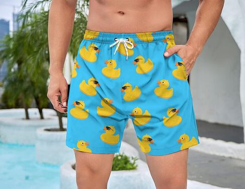 Mens Swim Trunks with Compression Liner 5 Inseam Quick Dry Swimwear Bathing Suit Swimming Board Shorts with 4 Pocket in Saudi Arabia