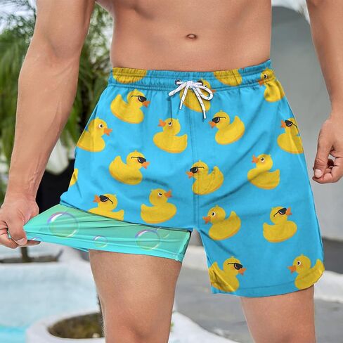 Mens Swim Trunks with Compression Liner 5 Inseam Quick Dry Swimwear Bathing Suit Swimming Board Shorts with 4 Pocket in Saudi Arabia
