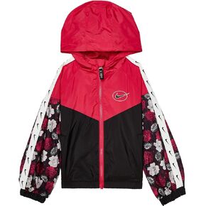 Nike Girl's Floral Windrunner Jacket (Toddler/Little Kids) Black 6X Little Kid