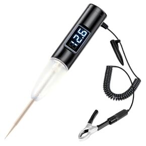 Auto LED Test Light 5-30V Digital Display Fuse Tester Heavy Duty Circuit Tester with Polarity Indicate and Extended Spring Wire Car Repair Diagnostic Tool