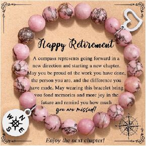 TONY & SANDY Retirement Gifts for Women Compass Bracelet Coworkers Farewell Leaving Goodbye Moving Going Away Gifts for Coworkers Women Friends Teacher Employee
