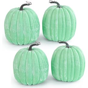 Artmag 6 Inch Large Artificial Pumpkins, 4PCS Big Orange Pumpkins Faux Foam Harvest Pumpkins for Fall Autumn Thanksgiving Seasonal Holiday Decor Decorations (Orange)