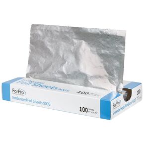 ForPro Professional Collection Embossed Foil Sheets 900S, Aluminum Foil, Pop-Up Dispenser, for Hair Color Application and Highlighting Services, Food Safe, 9" W x 10.75" L, 100-Count