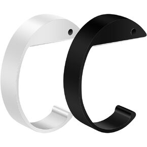 GALPADA 2 Pcs Purse Hook for Table, C Shape Purse Table Hook, Handbag Schoolbag Bag Hooks, Metal Desk Hook Can Hanger Various Heavy Items (Black+White)