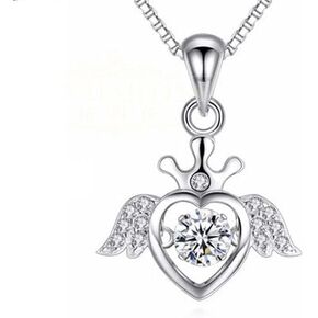 Moissanite Pendant Necklace 1CT 14K White Gold Plated silver D Color Ideal Cut Diamond Necklace for Women