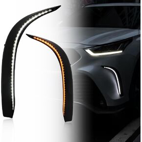 Switchback LED Front Bumper Fog Light Daytime Running Lamp Dynamic Sequential Turn Signal White/Amber For Toyota Highlander 4TH 2021 2022 2023 XSE