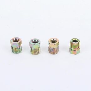 M10 x 1.0 Bubble Flare Zinc Steel Tube Nuts for 3/16" Brake Line Tubing, Pack of 4