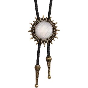 Joxevyia Bolo Tie for Men Southwestern Cowboy Bolo Ties Womens Sun White Stone Necktie Vintage Bolo Necklace for Boys Western Gift for Him