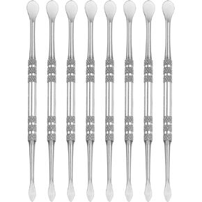 HARFINGTON 8 Pcs Wax Carving Tools 4.8" Double Ended Stainless Steel Wax & Clay Sculpting Wax Carvers Tools Modeling Spoon for Figures Clay Handmade Art Works, Sapphire Blue