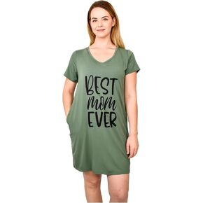Women's Viscose from Bamboo Graphic Sleep Shirt with Pockets. Short Sleeve Cooling and Breathable (S-XXL) in Saudi Arabia