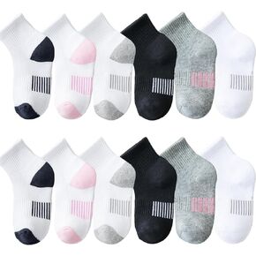 Marchare Kids Athletic Socks Half Cushioned Crew Socks Ankle Socks Kids Cotton Sport Socks