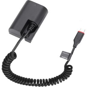King Ma NP-FZ100 Dummy Battery Decoded NP-FZ100 Battery Replacement with Type-C Spring Power Adapter Cable for Sony Alpha FX3 A7C A7M3 A7M4 A7S3 A7R3 A7R4 A9 ILCE-9 Cameras