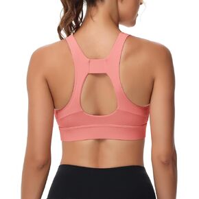 C/D Cup Medium Support Sports Bra for Women Racerback Padded Workout Gym Yoga Running Bras