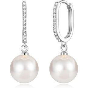 أقراط اللؤلؤ الذهبية من Awinesn للنساء والفتيات 14 قيراط أقراط لؤلؤية مطلية بالذهب الحقيقي أقراط ذهبية زركونيا مكعبة أنيقة للنساء لوصيفات العروس in Kuwait