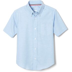 French Toast boys Short Sleeve Oxford Button Down Shirt, Light Blue, Large US