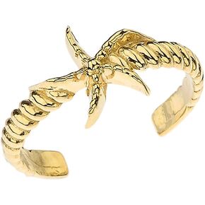 Fine Starfish Rope Toe Ring in Solid 10k Yellow Gold