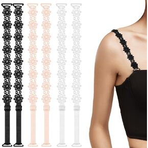 3 Pairs Women's Bra Straps, Bra Straps Replacement Removable Lingerie Straps Adjustable Bra Shoulder Straps