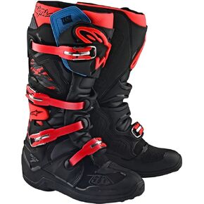 Troy Lee Designs Alpinestars Tech-7 Boots (12) (BLACK/ROCKET RED)