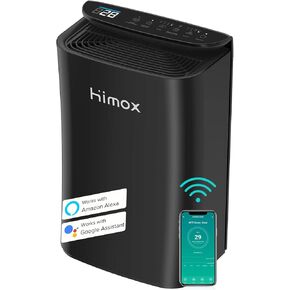 HIMOX Air Purifiers for Home Large Room, Smart WiFi and PM2.5 Monitor H14 True HEPA Filter Removes Up to 99.99% of Particles, Ozone Free for Pets Allergies Smokers Dust Pollen Auto Mode, Alexa Control