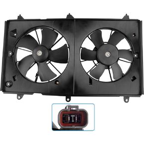 BOXI 620-225 Dual Radiator Condenser Cooling Fan Motor Fits for Honda Accord 2003-2007 EX LX DX 2.4L (4Cyl, Manual/Automatic Transmission) 19015RAAA01