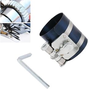 1 PC Car 3" Piston Ring Installation Tool, Adjustable Horizontal Bar Piston Ring Compressor for 2.08"-6.88", Automatic Locking Piston Opening Pliers, Universal for Car Repair Accessory (Blue)