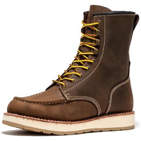 ROCKROOSTER Mantua - 8 inch Comfortable, Anti-fatigue Soft toe Rubber Outsole Work Boots for Men SAP308