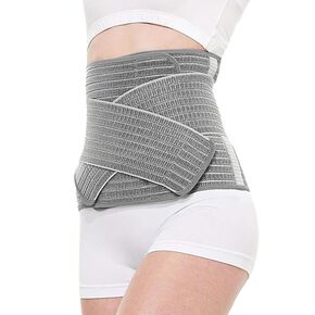 Mama Sue's Postpartum Recovery Belly Wrap Waistband or Post Surgical Adjustable Girdle, Great for Back Pain and Abdominal Compression (Large/X-large)