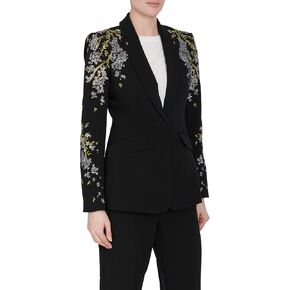 Cinq à Sept Women's Sequin Flower Scrunched Cheyenne Blazer